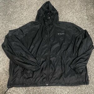Columbia black long sleeve waterproof hooded windbreaker Rain jacket XL